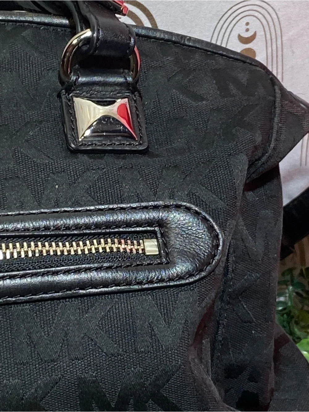 Michael Kors Black Logo Crossbody with Silver Hardware